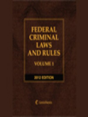 cover image of Federal Criminal Laws and Rules
